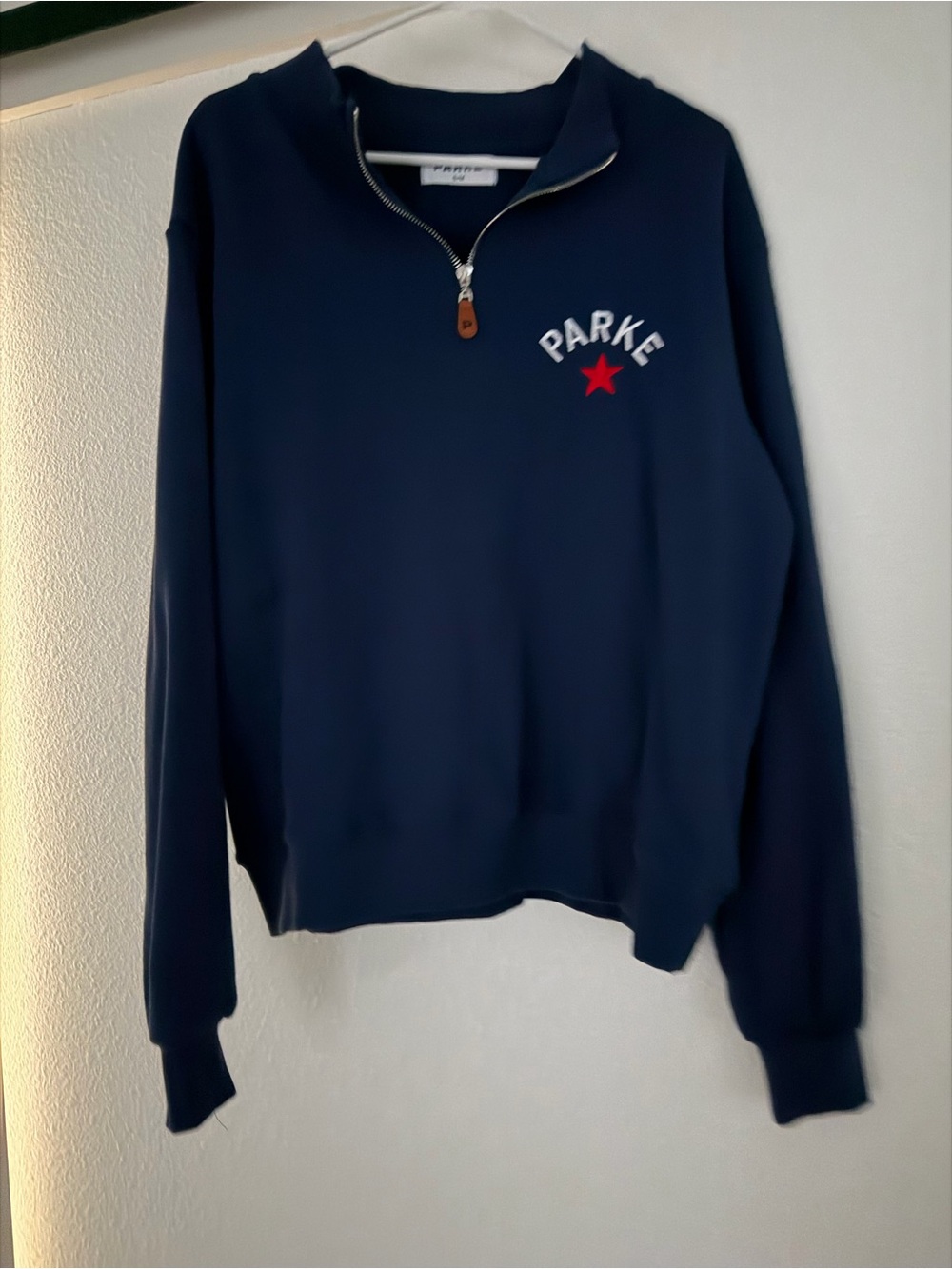 Parke Navy Half-Zip Sweatshirt with Red Star